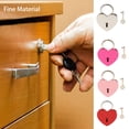 thumbnail image 1 of Metal Heart Shape Lock Solid Color Meaningful Cabinet Wardrobe Anti-rust Decorative Replacement Drawer Cabinet Wardrobe Padlock with Key Peach Red, 1 of 9