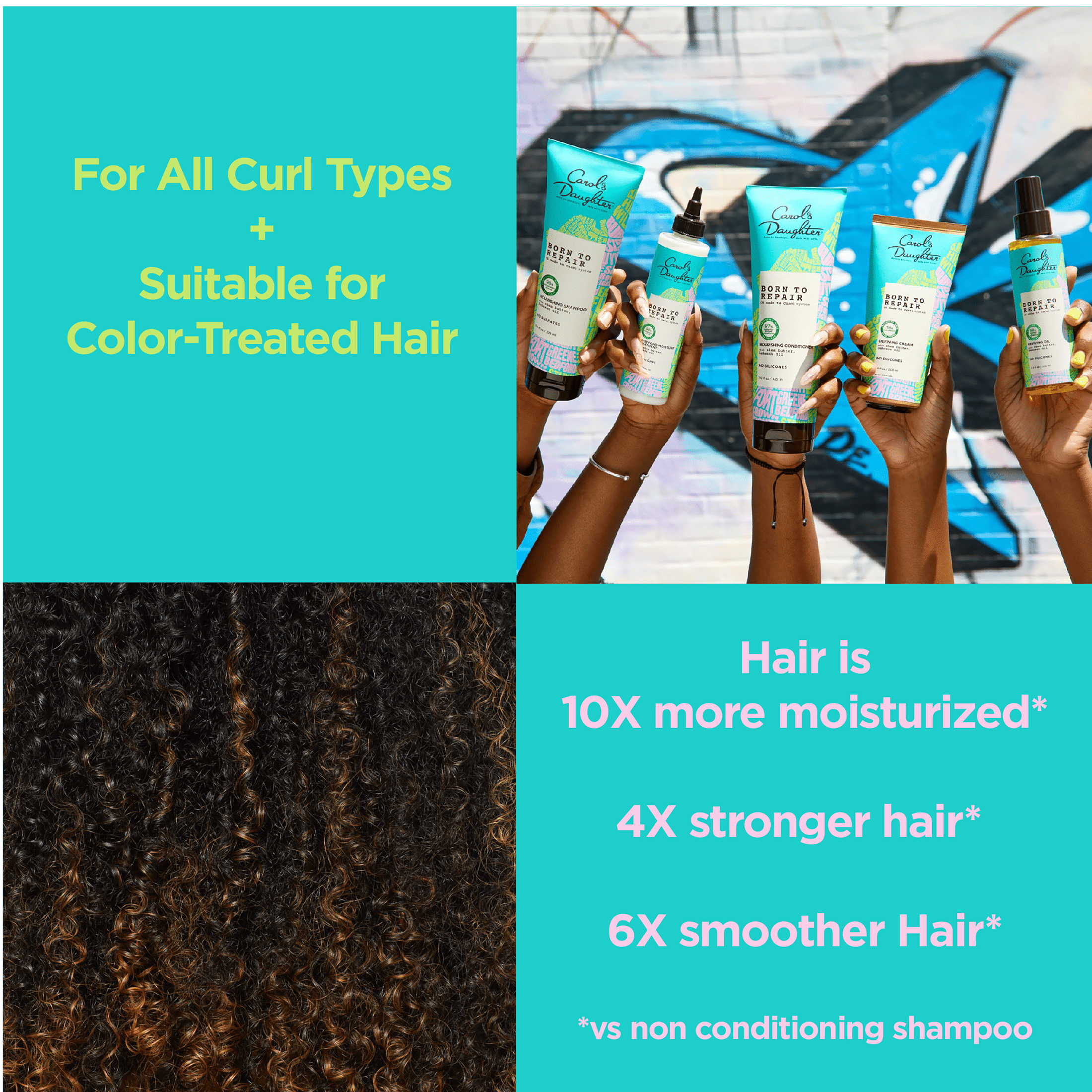 Carol's Daughter Born to Repair Reviving Nourishing Hair Oil, for Curly Hair, with Shea Butter, 4.2 fl oz