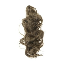Unique Bargains 1 Pc Big Wave Retro Wig Hair Clips for Hair Extension 21.65" Length Umber