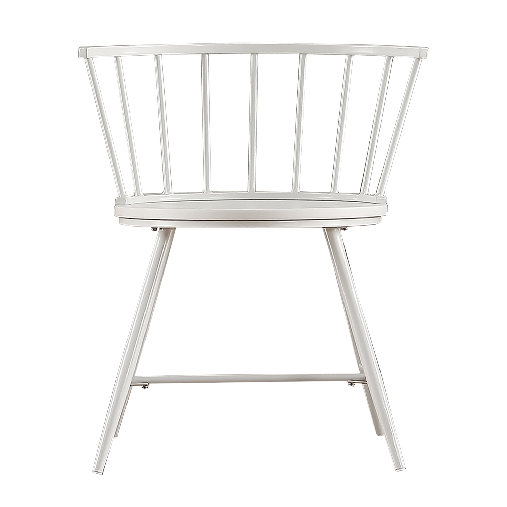 Weston Home Chelsea Low Back Metal and Wood Dining Chair, Set of 2, White