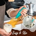 thumbnail image 5 of Powerlix Handheld Electric Milk Frother with Stainless Steel Stand, Caribbean Aqua, 5 of 7