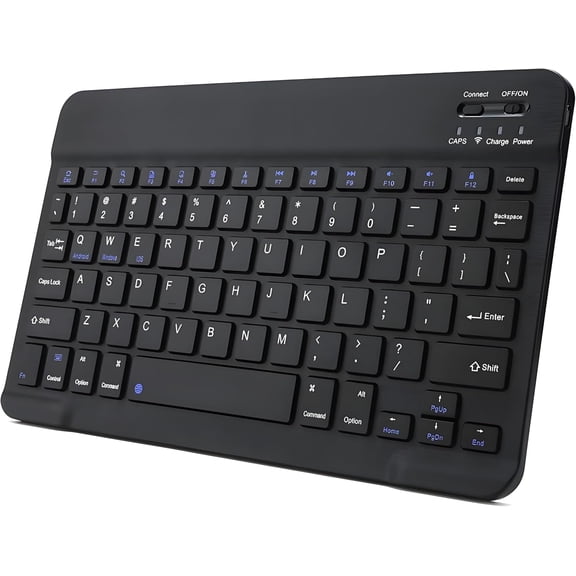 Bluetooth Keyboard for iPad, Rechargeable Slim Portable Wireless Keyboard for iPad Tablets, Compatible for All iOS/Windows/Android System Devices-Black