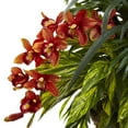 thumbnail image 2 of Nearly Natural Mixed Assorted Tropical and Cymbidum Hanging Basket, 2 of 3