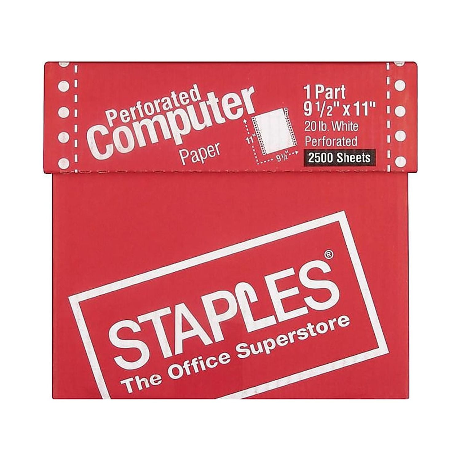 Staples - Smooth - perforated - white - 9.5 in x 11 in 15 lbs - 3200 sheet(s) bond paper