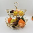 thumbnail image 3 of Panier de rangement de fruits à 2 niveaux, conteneur de collation support de organisateur support de dessert pour bureau hôtel maison Oro BLESIY Cesta de almacenamiento de frutas, 3 of 8