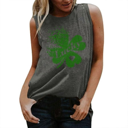 

Women s Day Top Shirts Letter Printed Tee Sleeveless Round Neck Loose T-shirt Vest Tee Blouse Casual Tank Tops 3xl Maternity Clothes 4x Undershirt Fitted Shirt 2x Tunic Tops for Women