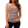 thumbnail image 2 of qolati Maternity Nursing Tank Tops with Built in Bra Women Sleeveless Casual Pregnancy Tee Ribbed Knit Crew Neck Workout Shirt Vest Coffee M, 2 of 5