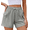 Heather Light Grey, variant on Pinspark Comfy Shorts for Women Lounge Casual Short Soft Workout Sports Wear Elastic High Waisted Cargo Pockets