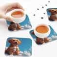 thumbnail image 5 of Kdxio Blue Sky Cloud Puppy Funny Coasters,4 Pcs Leather Coasters,Housewarming Gifts,Protect Furniture from Water Marks Scratch and Damage, 5 of 6