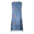 thumbnail image 5 of GHSOHS Summer Dresses for Women 2024 Fashion Flowy Dress Women's Denim Printed Dresses Two Pieces Sleeveless Mini Jeans Dress Cute Crew Neck Loose Tank Casual Dress Wedding Guest Dresses Bl,2XL, 5 of 5