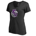 thumbnail image 2 of Women's Black Sacramento Kings Midnight Mascot V-Neck T-Shirt, 2 of 3