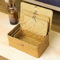 thumbnail image 2 of PandaTop Wicker Basket with Lid, Wicker Storage Basket for Home, Handwoven Basket for Décor, Rectangular Home Organizer Gift Boxes for Shelves, Nursery Room(9"+10"+11"+12.6"), 2 of 9