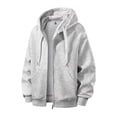 thumbnail image 4 of pstuiky Camisas casuales de manga larga para hombre, Chaqueta con capucha y cremallera de manga larga de color liso para hombre, personalizada Tops casuales para hombres m, 4 of 9