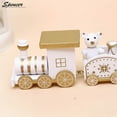 thumbnail image 5 of Spencer 3Pcs Cute Christmas Wooden Train Set Tree Ornaments Decoration Kids Gift Toy for Party Decor "Green&Red&White", 5 of 7