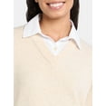 thumbnail image 4 of Time and Tru Women's Layered Look Sweater, Midweight, Sizes XS-XXXL, 4 of 5