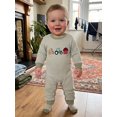 thumbnail image 5 of Cenuakty Baby Boy Fall Romper Waffle Stripe Print Embroidery Long Sleeve Jumpsuits, 5 of 9