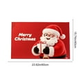thumbnail image 3 of HomeKingdee Non Slip Bath Mat for Bathroom Floor Tub, Funny Santa Claus Bathroom Rug Water Absorbent Soft Shaggy Rugs Indoor Doormats Snowflake on Red Background Mats, 3 of 6
