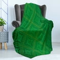 thumbnail image 4 of Green Soft Flannel Fleece Throw Blanket, Vector Illustration Seamless Pattern of Foliage Botanical Details Pattern, Cozy Plush for Indoor and Outdoor Use, 70" x 90", Forest Green, by Ambesonne, 4 of 5