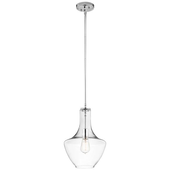 Kichler 42141CHCLR 15.25 in. Everly 1 Light Pendant, Chrome