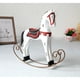 thumbnail image 3 of Caballo de madera nórdico, vacilante y oscilante, estilo retro, innovador, para decoración del hogar, adornos de escritorio (blanco), 3 of 8