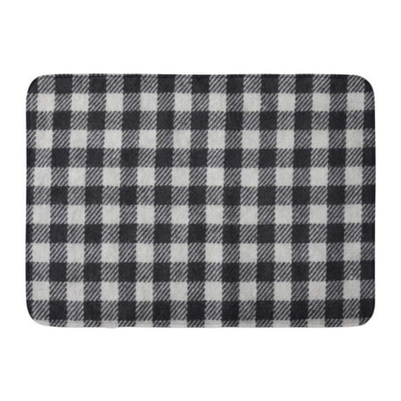 Buffalo Check Rug SIDONKU Blue Buffalo Black and White Gingham Checked Knitted Pattern Check Checkered Doormat Floor Rug Bath Mat 23.6x15.7 inch ()