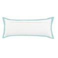thumbnail image 3 of LR Home Ox Bay Hand-Woven White/Blue Bordered All-Natural Cotton Pillow Cover, 3 of 8