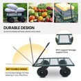 thumbnail image 3 of Aukfa Utility Garden Cart, Heavy Duty Metal Wagon Cart with Rotating Handle, Removable Sides/10" Wheels for Outdoor Hauling/Gardening, Green, 3 of 8