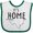 White and Green, variant on Inktastic Its Home- State of Texas Outline Distressed Text Boys or Girls Baby Bib