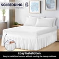 thumbnail image 6 of SGI bedding 11 inch Drop Wraparound Bed Skirt King Size - No Lifting Required, Adjustable Easy Fit Elastic Strap, Classic Gathered Styling Dust Ruffle, Fade Resistant -White, 6 of 7
