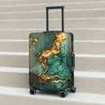thumbnail image 4 of Cauagu Emerald Color Gold Marble Print Travel Luggage Cover,Travel Dust-proof Suitcase Cover Softside Suitcase Protector for 18-32inch,Not Included Suitcase, 4 of 8