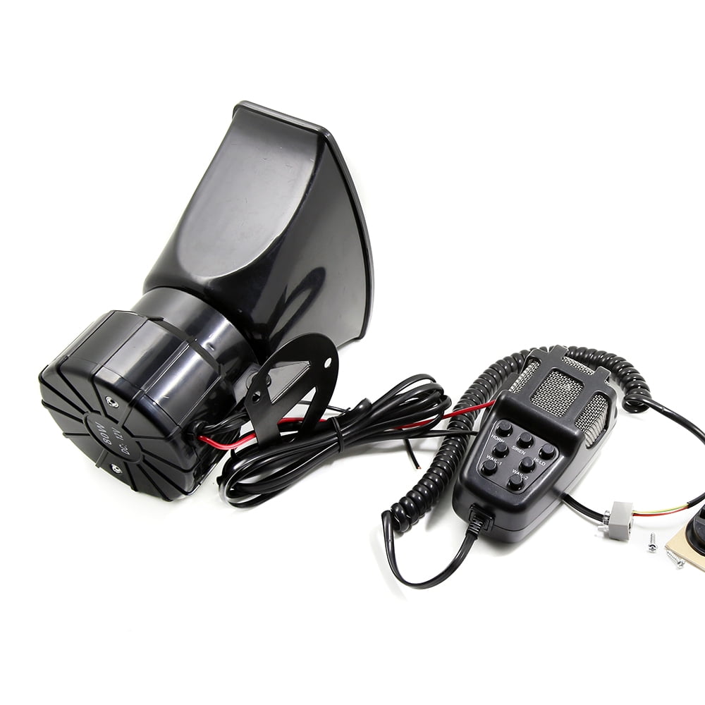 Walmeck Car Megaphone 7 Tone Alarm Horn 110dB Loud Speaker Fire Alarm Ambulance Blaring Siren