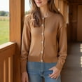 thumbnail image 4 of Women's Spring Cardigan 3/4 Sleeve Button Knit Comfort Fit​​, 4 of 9