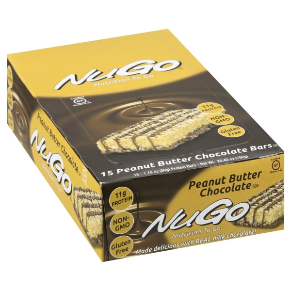 NuGo Nutrition To Go Protein Bar Peanut Butter Chocolate 15 Bars