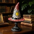 thumbnail image 5 of Qocolcyl Halloween Decor Witch Hat Lamp Gift,LED Halloween Night Light Table Decorations for Home Indoor,Handcrafted Retro Resin Witchy Decor for Shelf Mantel,Gothic Party Home Decoration (USB Power), 5 of 7