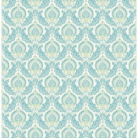 A-Street Prints Lulu Green Damask Wallpaper