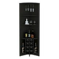 thumbnail image 6 of Essential Corner Bar Cabinet , Three Shelves, Eight Built-in Wine Rack, Two Side Shelves Macadamia, 6 of 8