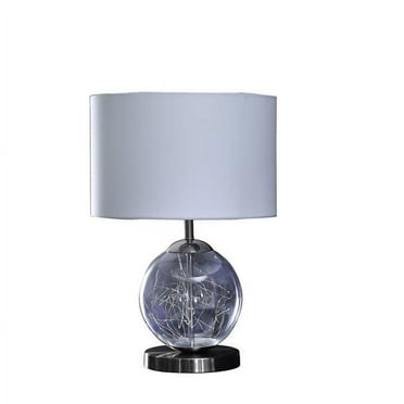 20.5 in. Athena Glass LED Plasma Mid-Century Metal Table Lamp