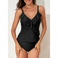 thumbnail image 3 of DOKOTOO Women's Ruffle Tankini Tummy Control High Waist Bottom Quick Dry Swimsuit Sets, 3 of 7
