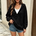 thumbnail image 2 of cocolona Pullover Hoodies for Women Deep V Neck Long Sleeve Trendy Sweatshirts Casual Solid Color Tops, 2 of 7