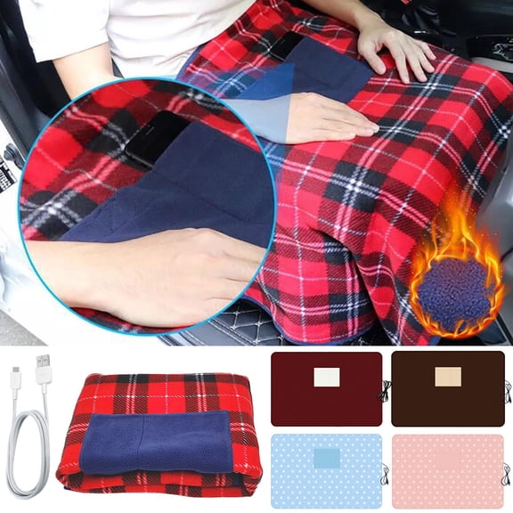 1 X Usb Electric Blanket 65X88Cm Inch Heating Blanket Usb Electric Blanket Multifunctional Hand Warmer Knee Pad Office Lunch Break Heating Blanket Blanket