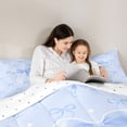 thumbnail image 5 of Erosebridal Princess Bowknot 7-Piece Bedding Comforter Set For Girls,Blue Modern Bow Tie Kids King Bedding Sets,Reversible, 5 of 7