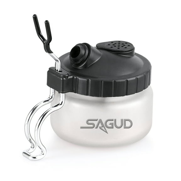 SAGUD Airbrush Cleaning Pot Strong Glass Jar Bottles Kit with Airbrush Holder Station