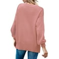 thumbnail image 4 of MOSHU Crewneck Sweaters for Women Drop Shoulder Long Sleeve Tops Side Slit Oversized Pullover Sweaters, 4 of 9