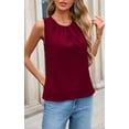 thumbnail image 2 of PRETTYGARDEN Womens Summer Tank Tops Crewneck Sleeveless Business Blouse Casual Loose Pleated Basic Shirt, 2 of 7