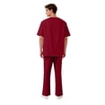 thumbnail image 4 of Domuza Scrub Set For Men With V-Neck Multiple Pocket Top with Elastic Waistband Pant Wine XL, 4 of 5