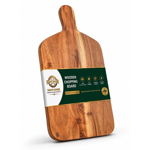 Wooden Chopping Board for Kitchen | Knife-Friendly Cutting Board 38 x 18 x 1.5 cm