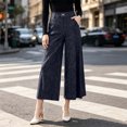 thumbnail image 2 of SBYOJLPB Women's Wide-leg Pants Solid Color Loose Casual Comfortable High-waisted Trousers, 2 of 7
