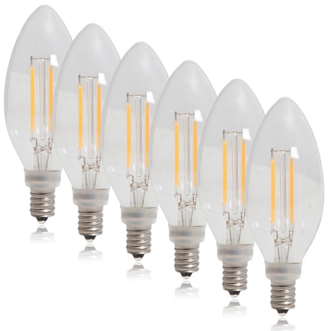 Maxxima Clear Filament Candelabra LED Light Bulb Warm White 350 Lumens (6 Pack)