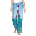 thumbnail image 2 of Lsque Lighthouse Sea Port Print Women's Pajama Pants, Lounge Pant - Comfortable Home Wear,Elastic Waistband, Stylish Design-Small, 2 of 9