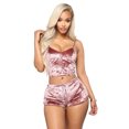 thumbnail image 2 of Conjunto de top corto y pantalones cortos de terciopelo para mujer Conjunto de ropa interior polar con cuello en V Chándal sin mangas, 2 of 12